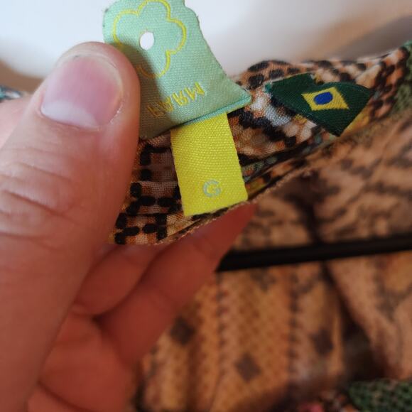 FARM Rio Banana Scarves Yawanawa Maxi Dress Sz G (Lg) Boho Art *See Measures) - Picture 14 of 16